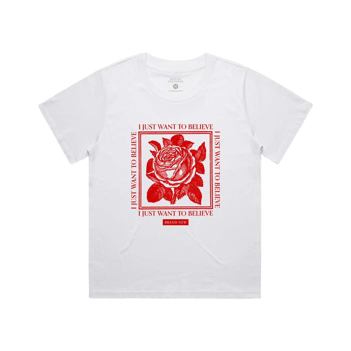 Believe Rose Ladies Crop Tee – Brand New